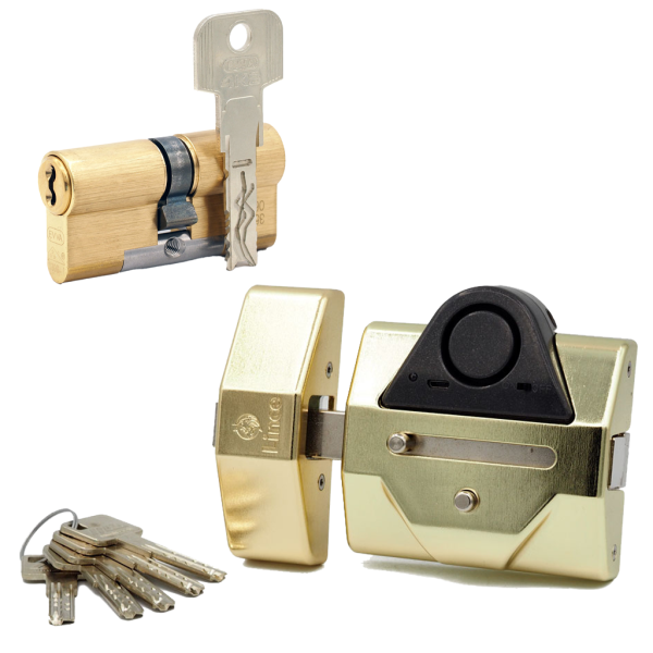 Pack SEGURIDAD AVANZADO - Cilindro 4KS + Cerrojo Lince con Alarma